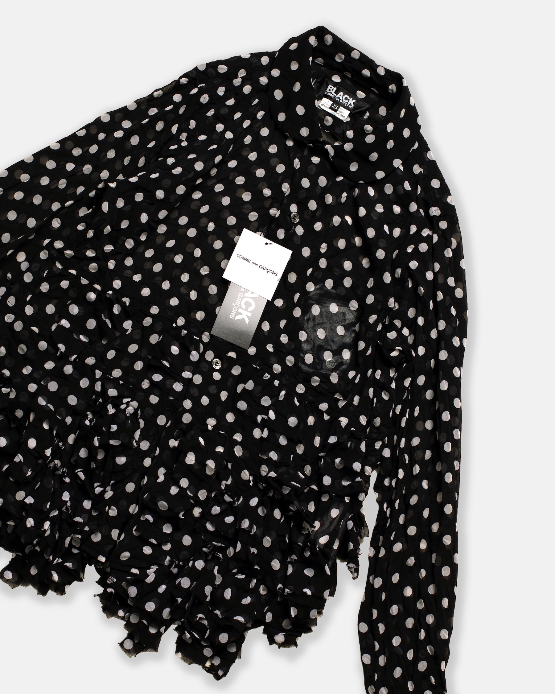 comme des garçons black polka dot layered shirt | noodle stories