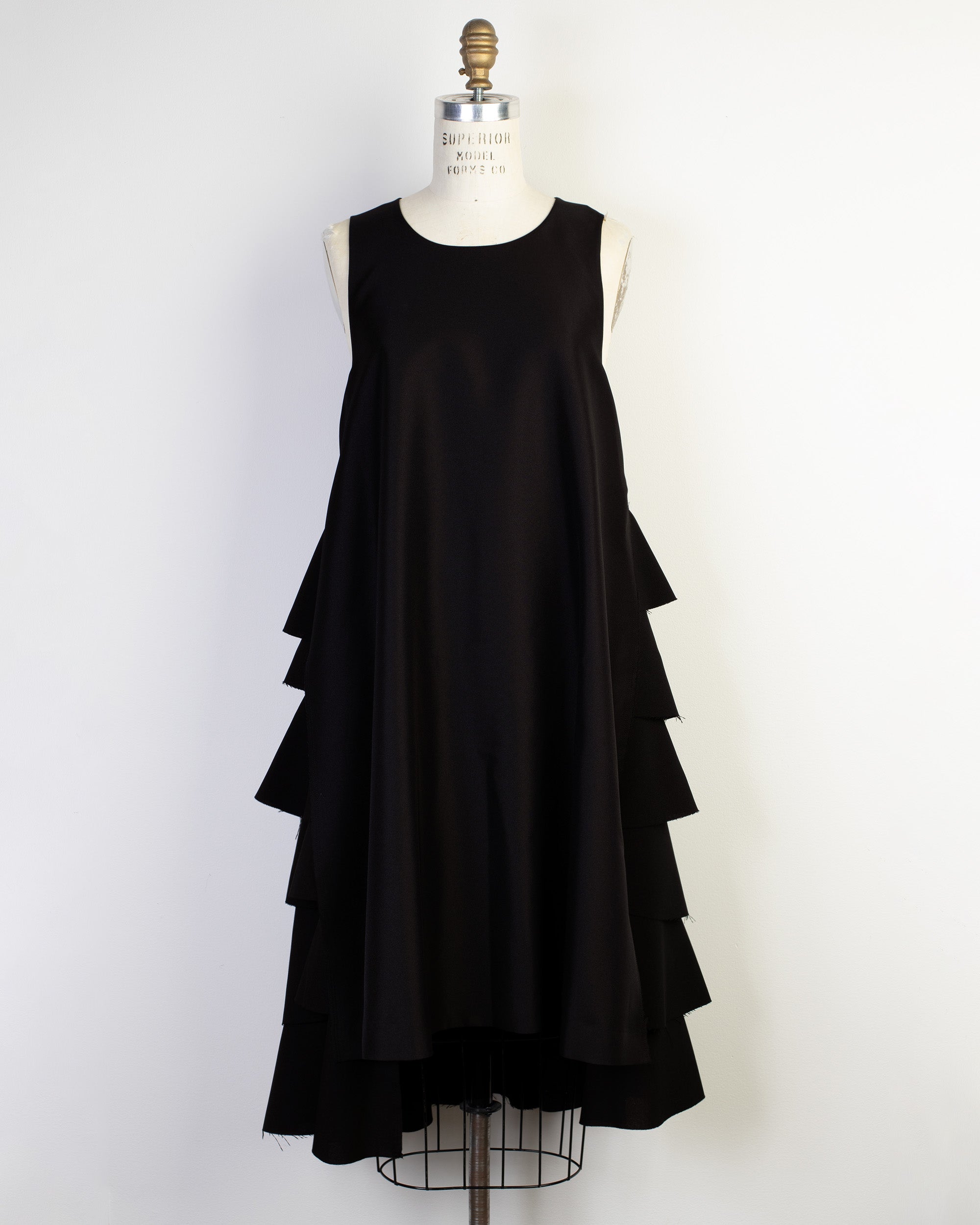 comme des garcons black ruffled black dress | noodle stories