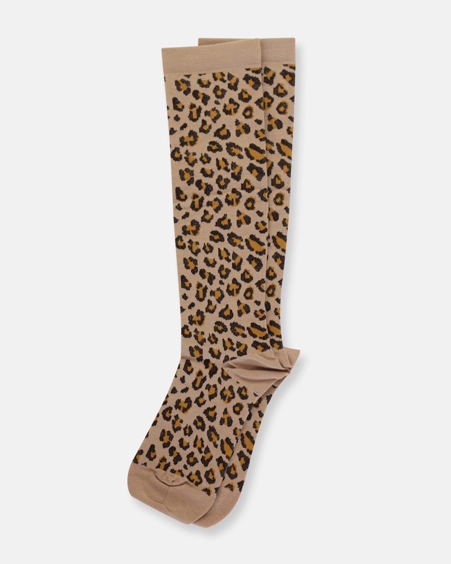 leopard knee compression socks