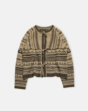 jacquard knit 2-way cardigan