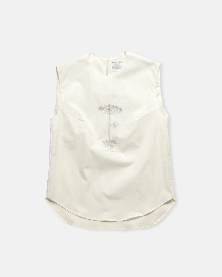 sleeveless top with hand embroidery