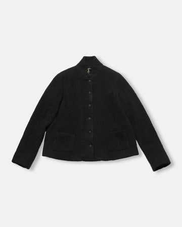 angora stand collar jacket