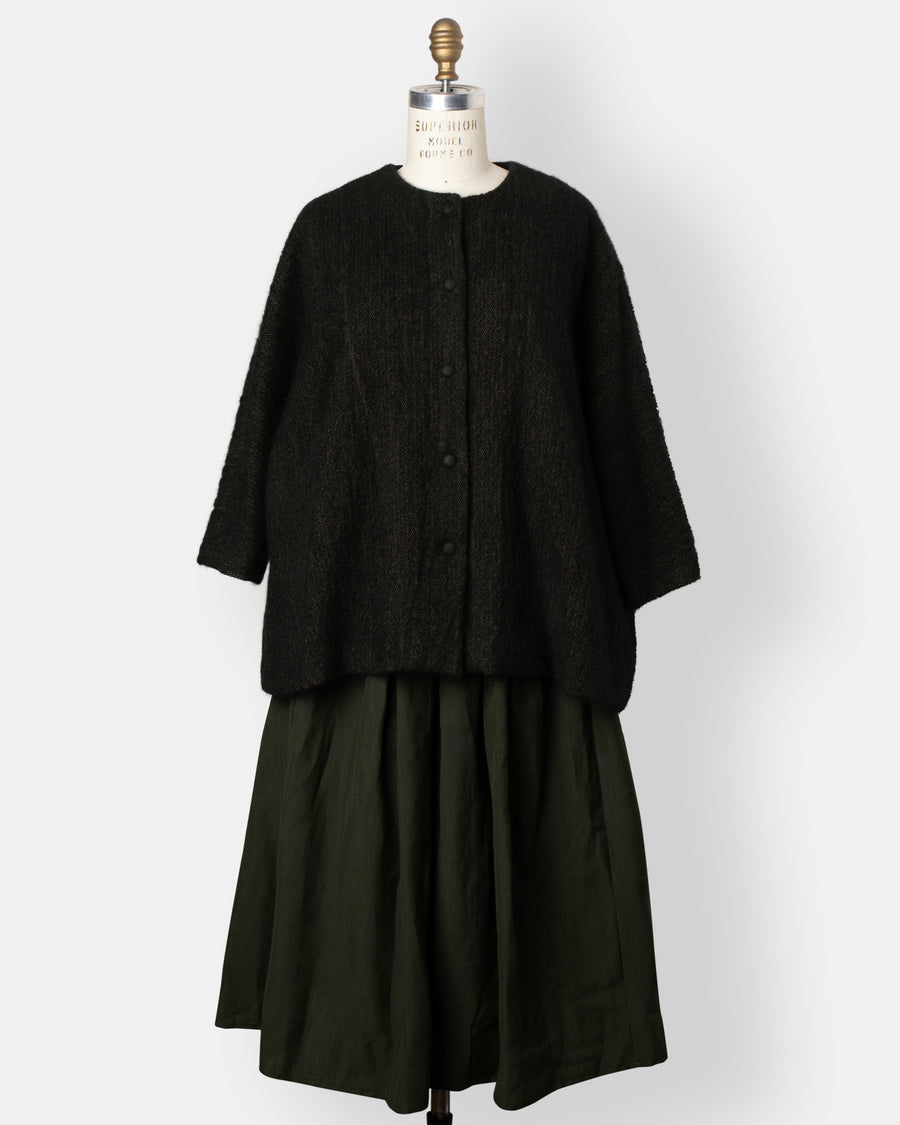 linen wool gathered skirt