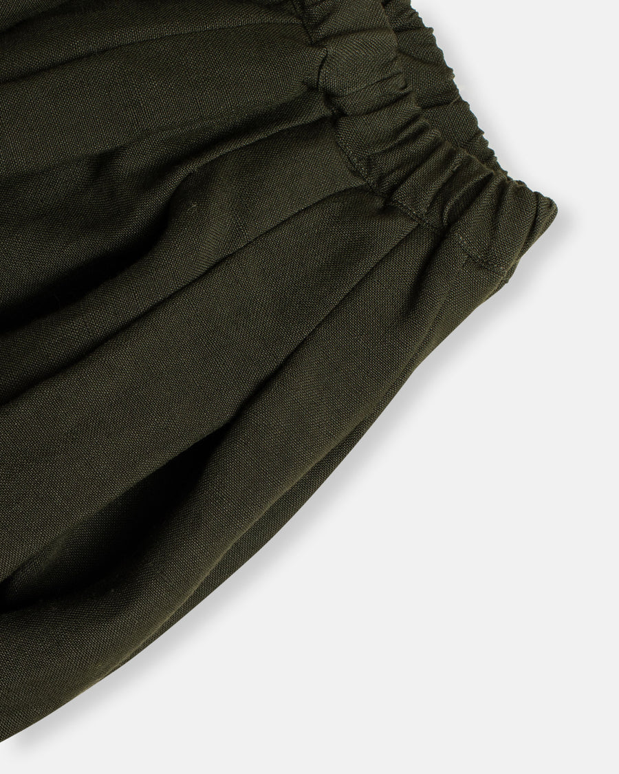 linen wool gathered skirt