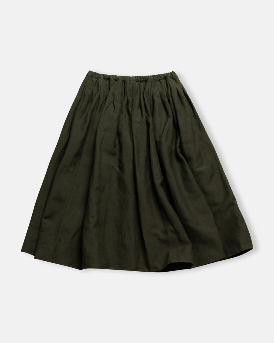 linen wool gathered skirt