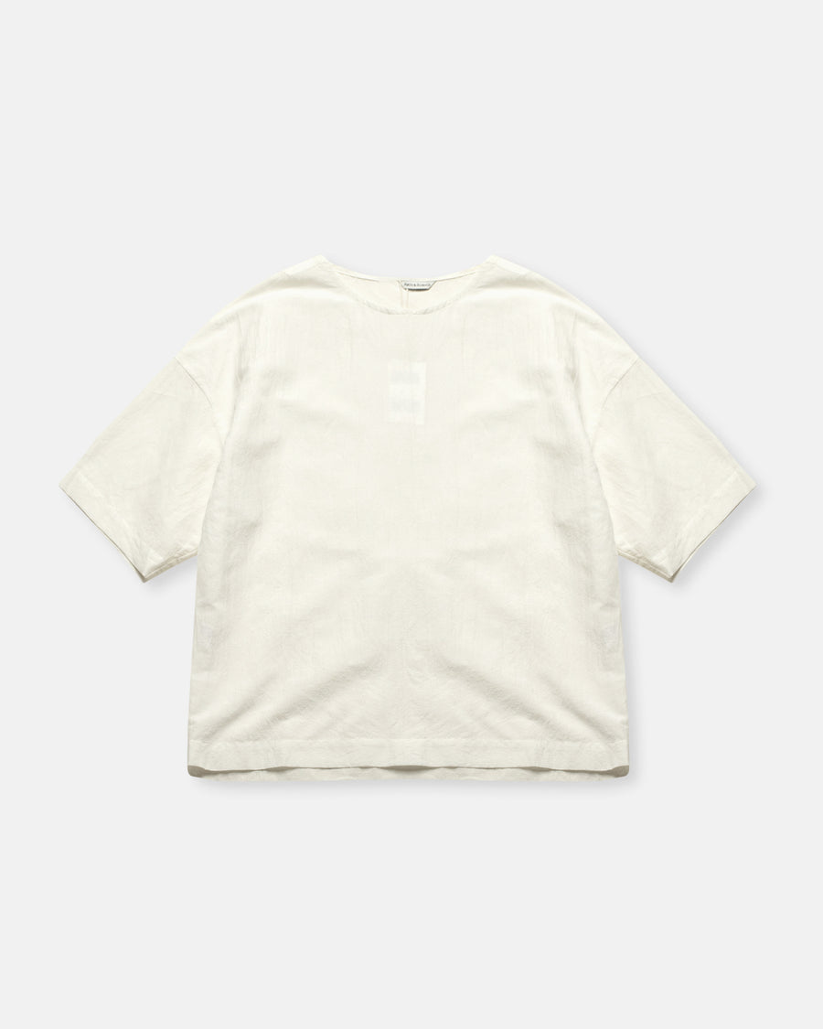 shoulder button woven tee