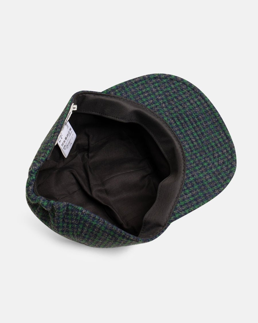 wool check cap