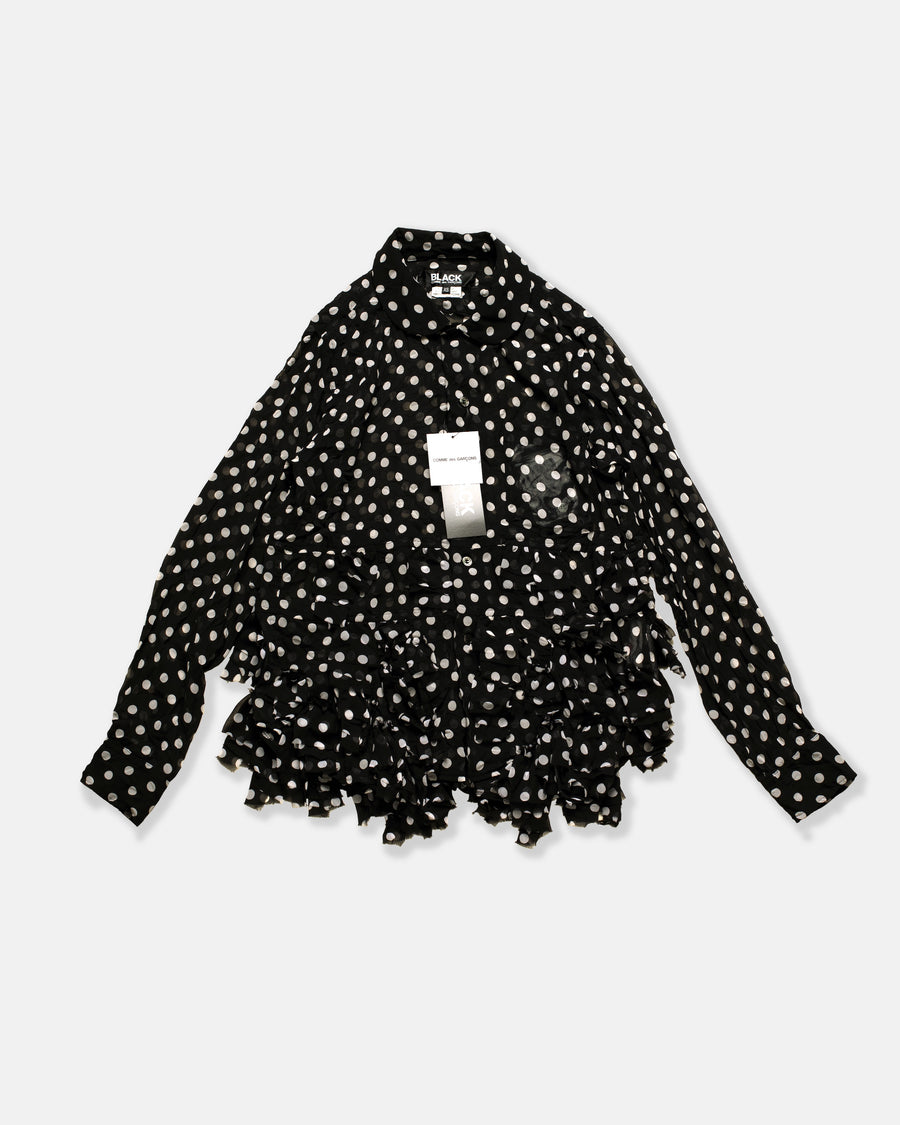 polka dot layered shirt