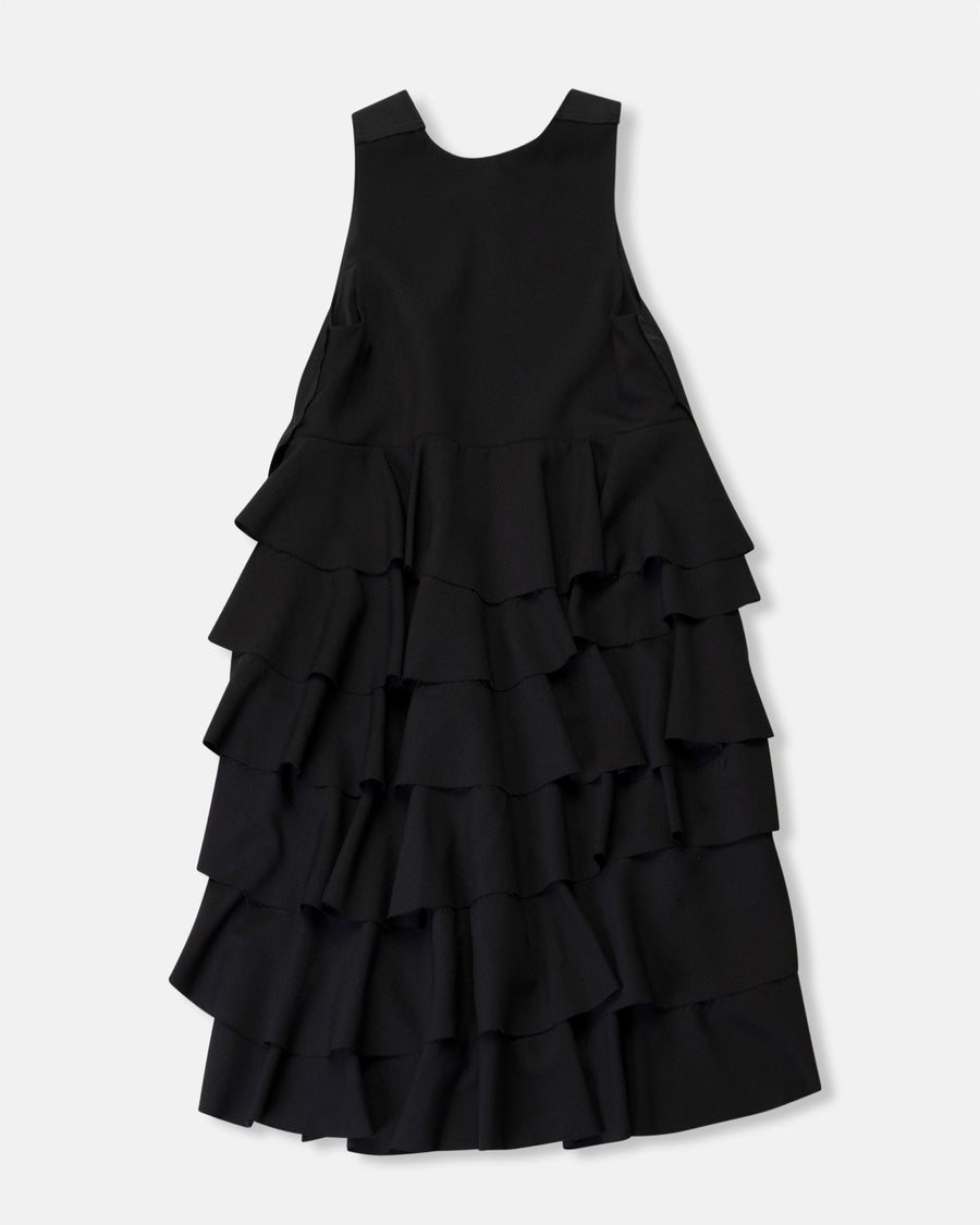 ruffled black dress