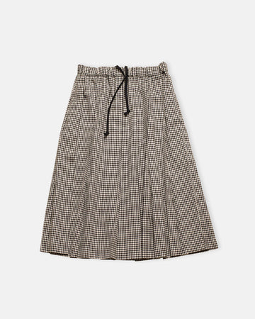 gingham check pleated skirt