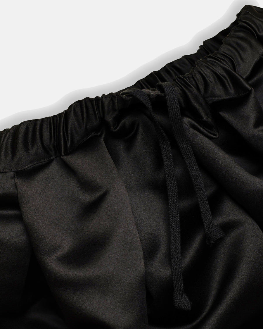 satin wide leg cropped pants