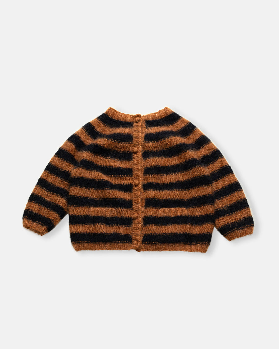 otta striped hand knit cardigan