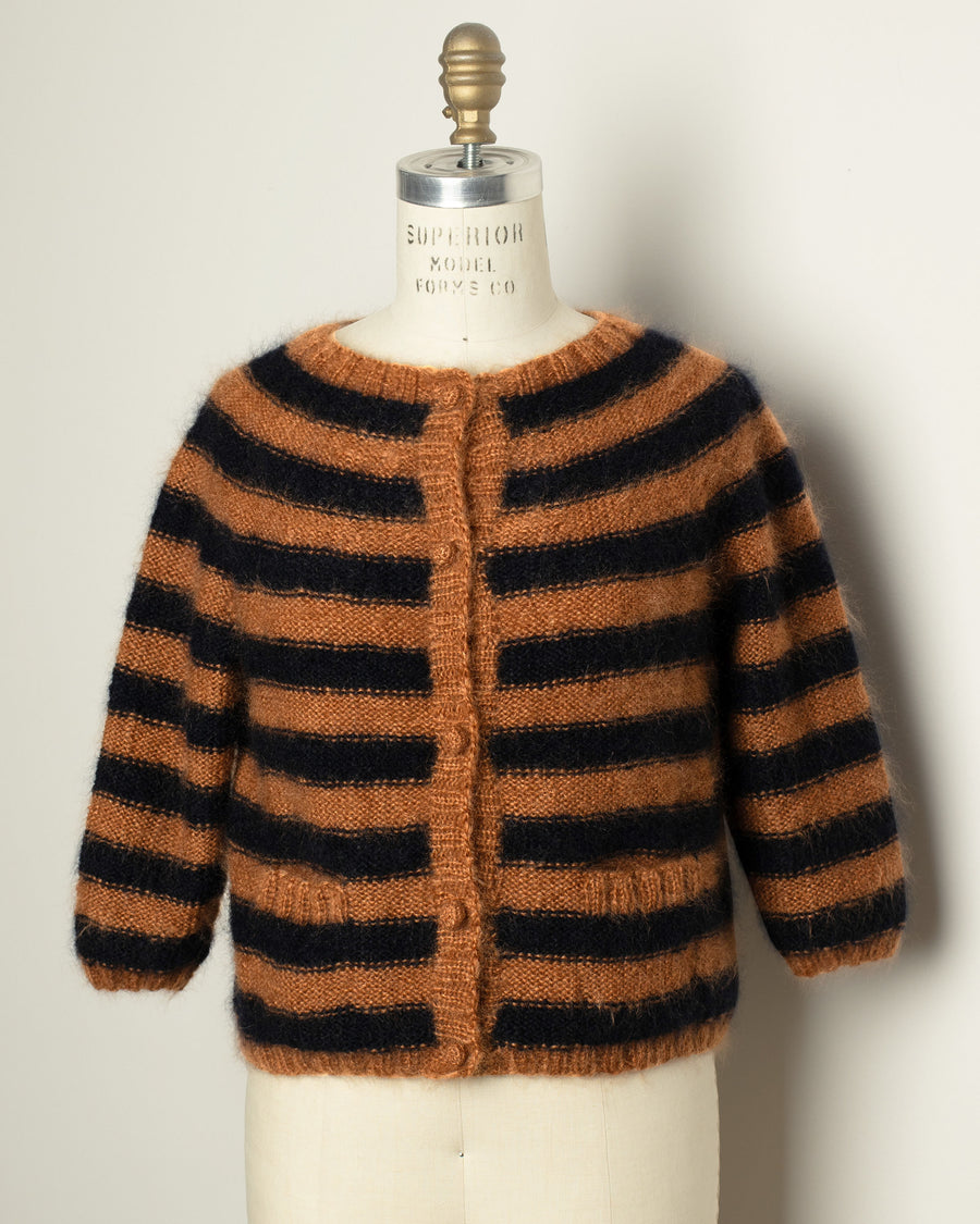 otta striped hand knit cardigan