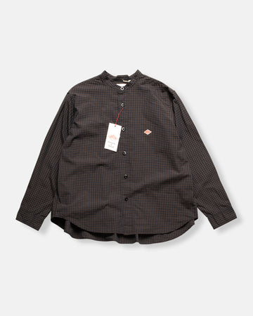 gathered back band collar shirt