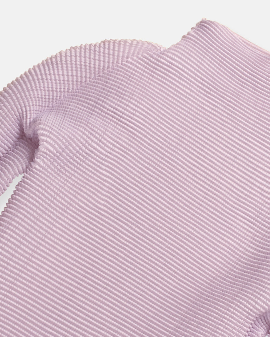 wooly pleats mock neck