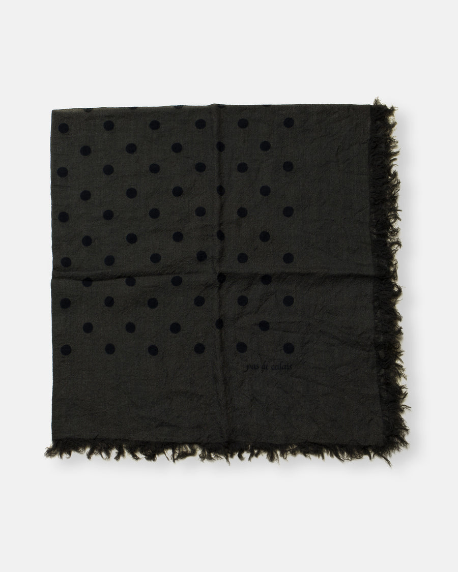 light wool dot print scarf