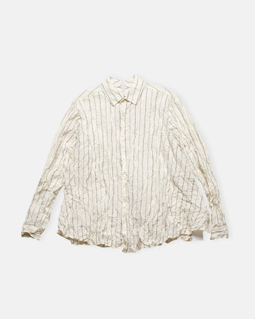 crinkle cotton striped blouse