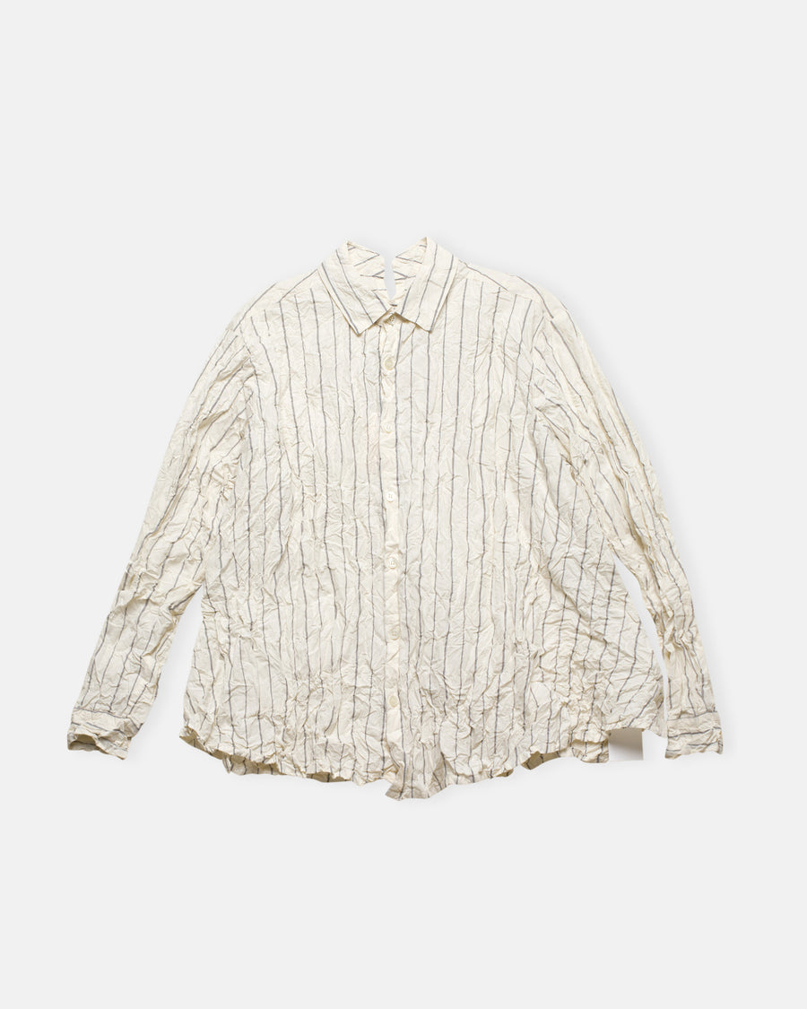 crinkle cotton striped blouse