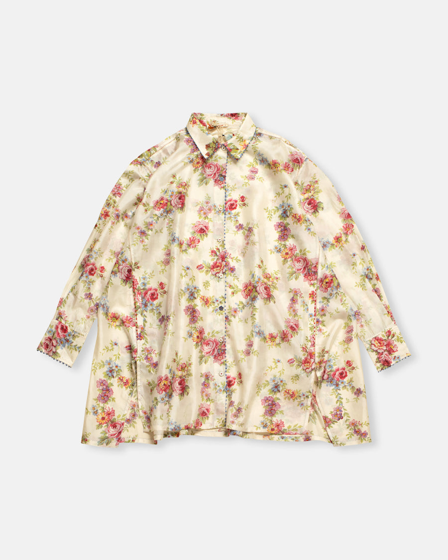 floral printed silk shirt