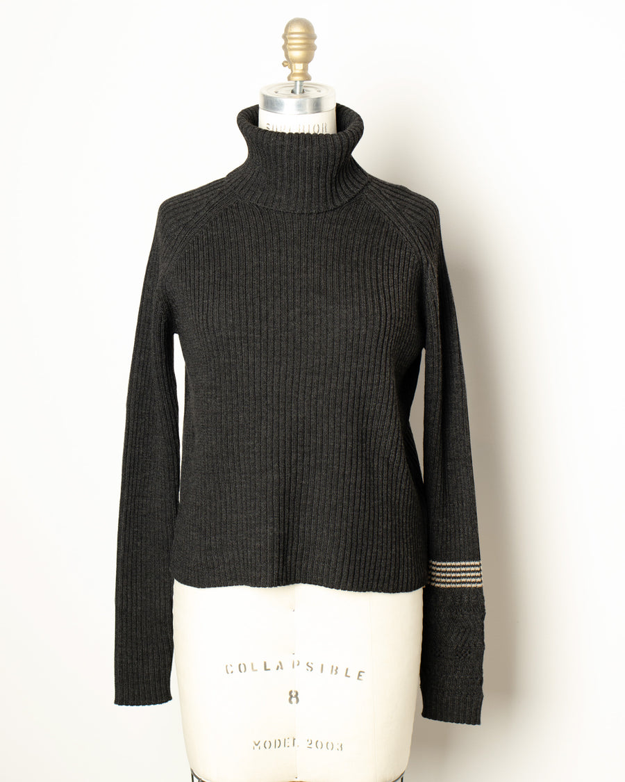 rib turtleneck pullover