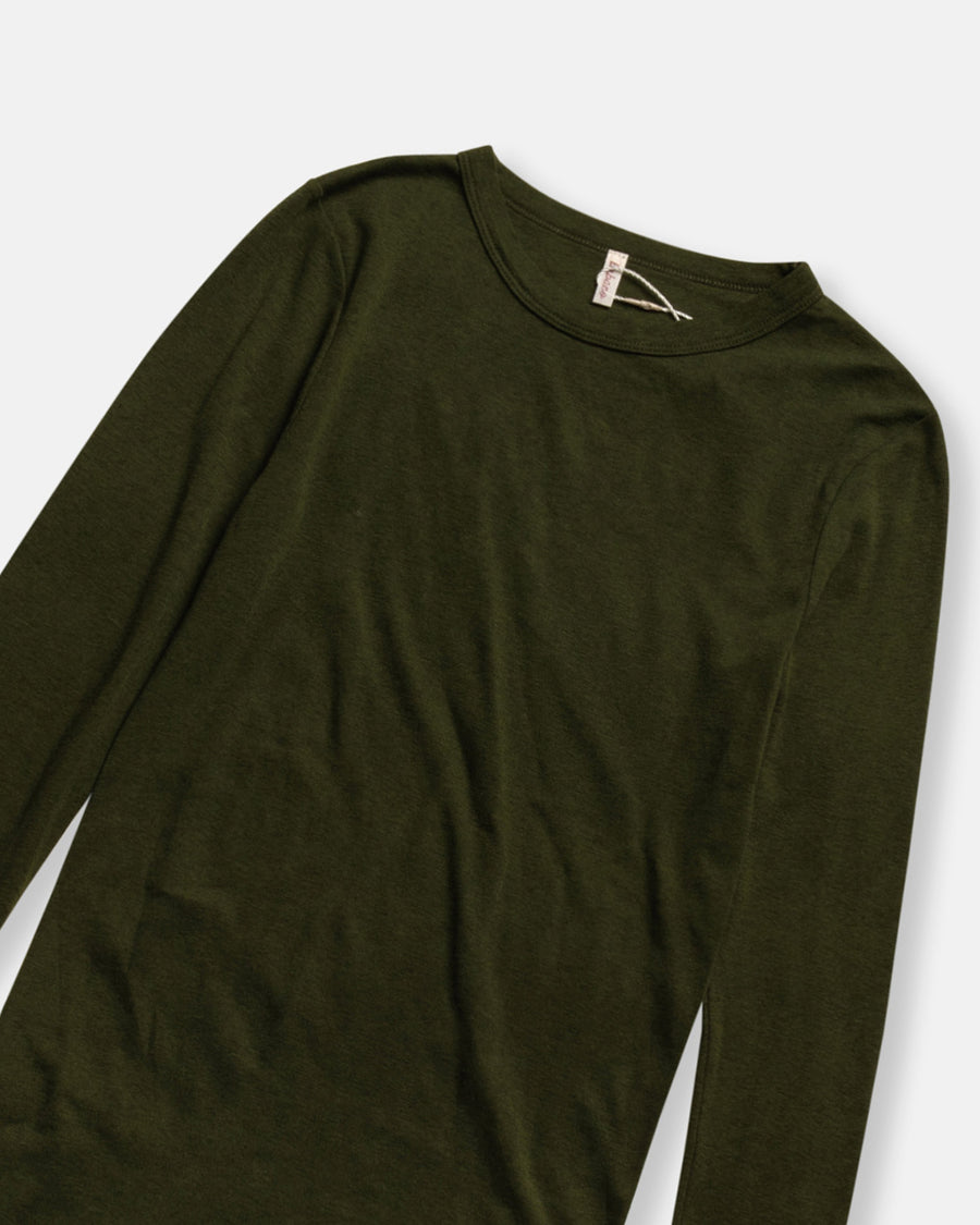 cotton silk basic long sleeve tee