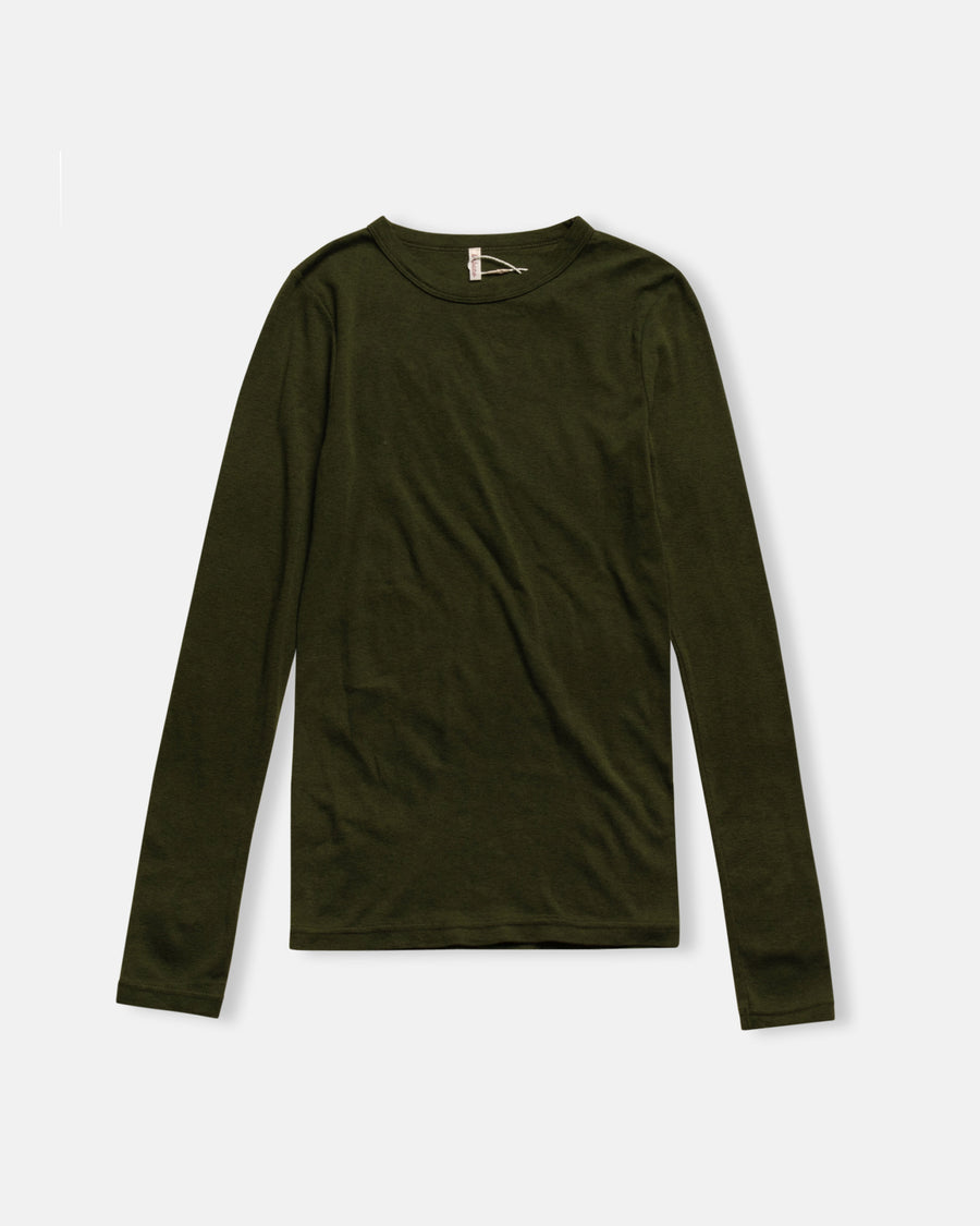 cotton silk basic long sleeve tee