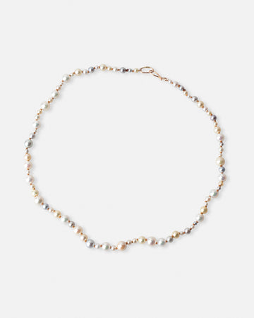 Multi-color akoya necklace